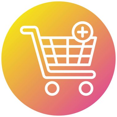 Sepet Vektör Simgesi Tasarım Çizimine Ekle