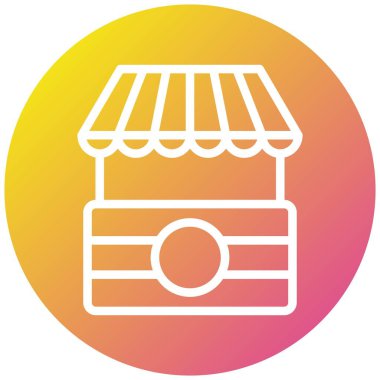 Gıda Standı Vektör Simgesi Tasarım Çizimi