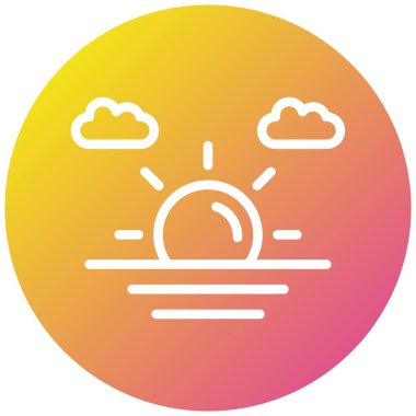 Sabah Vektörü Simgesi Tasarım İllüstrasyonu