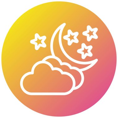 Gece Vektörü Simgesi Tasarım İllüstrasyonu