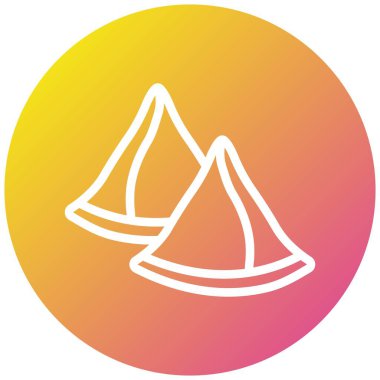 Samosa Vektör Simgesi Tasarım İllüstrasyonu