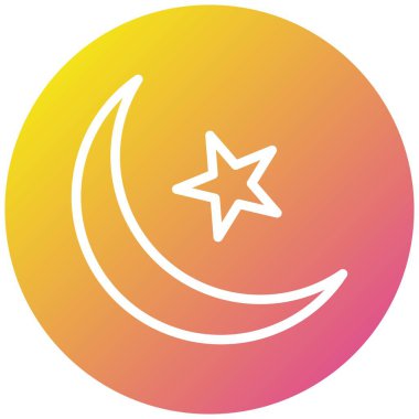 Hilal Ay Vektör Simgesi Tasarım İllüstrasyonu