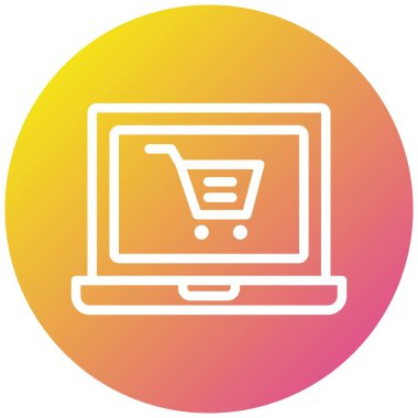 Çevrimiçi alışveriş vektörü Simge Tasarım İllüstrasyonu