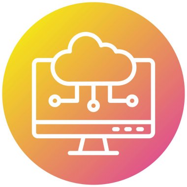 Bulut Hesaplama Vektörü Simgesi Tasarım İllüstrasyonu