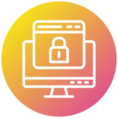 Web Güvenlik Vektörü Simgesi Tasarım İllüstrasyonu