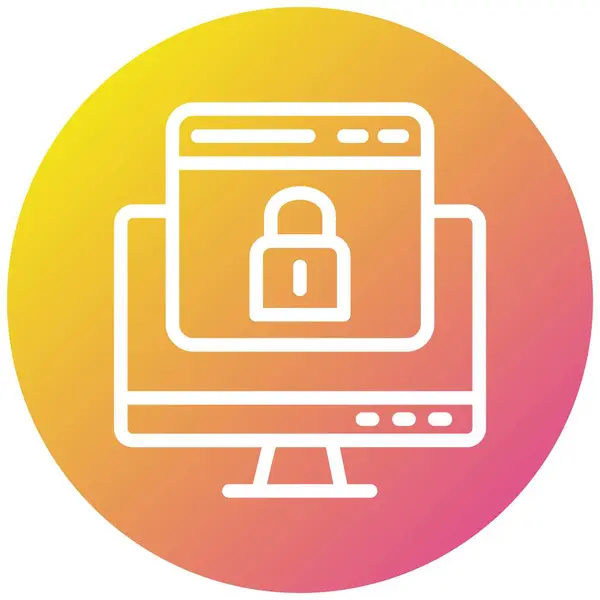 Web Güvenlik Vektörü Simgesi Tasarım İllüstrasyonu
