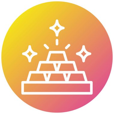 Altın Çubuklar Vektör Simgesi Tasarım Çizimi