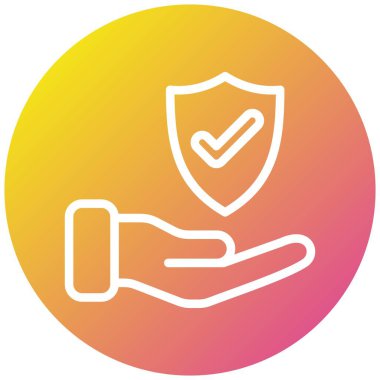 Sigorta Vektörü Simgesi Tasarım İllüstrasyonu