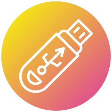 USB Vektör Simgesi Tasarım İllüstrasyonu