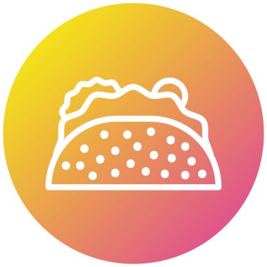 Taco Vektör Simgesi Tasarım Çizimi