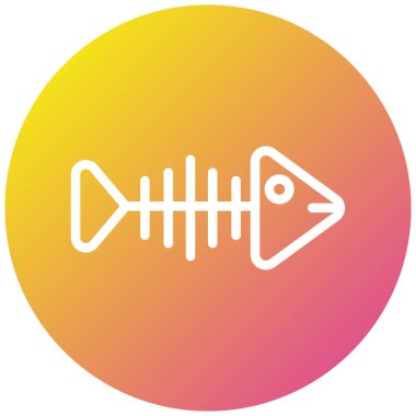 Balık Kuyruğu Vektör Simgesi Tasarımı Çizimi