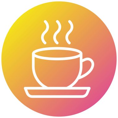 Kahve Vektörü Simgesi Tasarım Çizimi