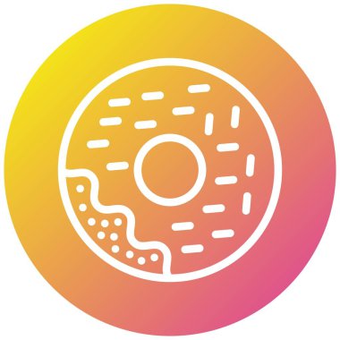 Donut Vektör Simgesi Tasarım Çizimi