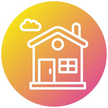 Ev Vektörü Simgesi Tasarım İllüstrasyonu