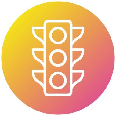 Trafik Işığı Vektör Simgesi Tasarım İllüstrasyonu
