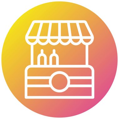 Yiyecek standı Vektör Simgesi Tasarım Çizimi