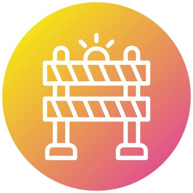 Bariyer Vektör Simgesi Tasarım İllüstrasyonu