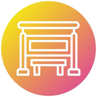 Otobüs Durağı Vektör Simgesi Tasarım İllüstrasyonu