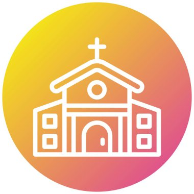 Kilise Vektörü Simgesi Tasarım İllüstrasyonu