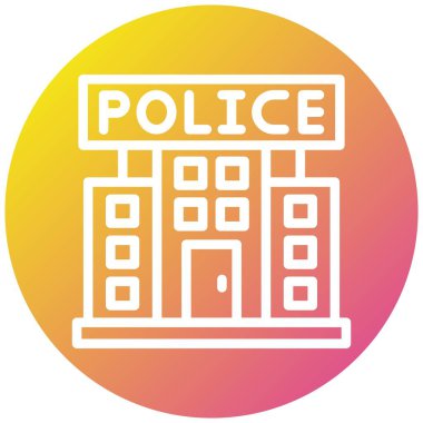 Polis Karakolu Vektör Simgesi Tasarım İllüstrasyonu