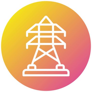 Elektrik Kulesi Vektör Simgesi Tasarım Çizimi