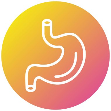 Mide Vektörü Simgesi Tasarımı Çizimi