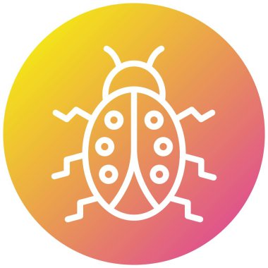 Lady Böcek Vektör Simgesi Tasarım Çizimi