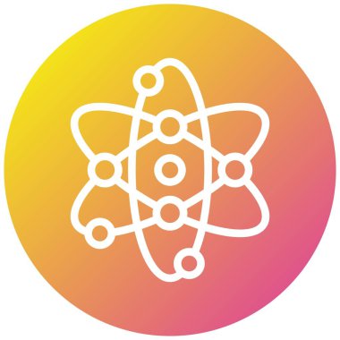 Atom Vektörü Simgesi Tasarım İllüstrasyonu