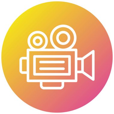 Film kamerası Vektör Simgesi Tasarım İllüstrasyonu