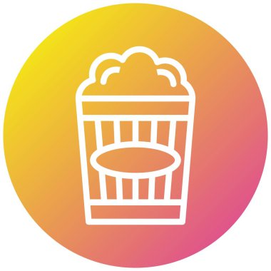 Patlamış Mısır Vektör Simgesi Tasarım Çizimi