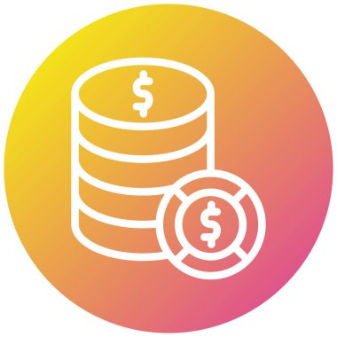 Dolar Yığını Vektör Simgesi Tasarım İllüstrasyonu