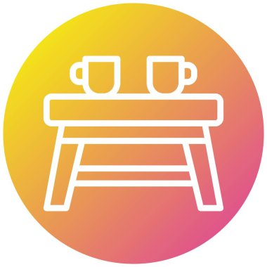 Çay Tablosu Vektör Simgesi Tasarım İllüstrasyonu