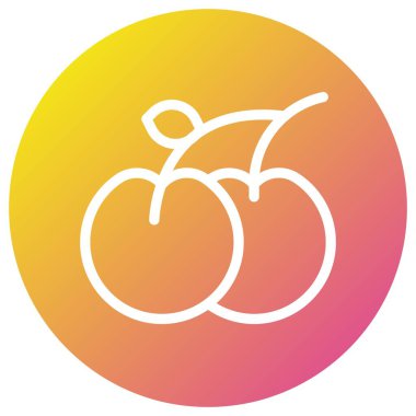 Kiraz Vektörü Simgesi Tasarım İllüstrasyonu