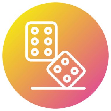 Dice Vektör Simgesi Tasarım İllüstrasyonu