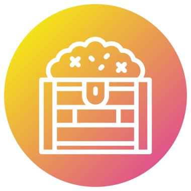 Hazine Vektörü Simgesi Tasarım İllüstrasyonu