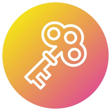 Anahtar Vektörü Simgesi Tasarım İllüstrasyonu