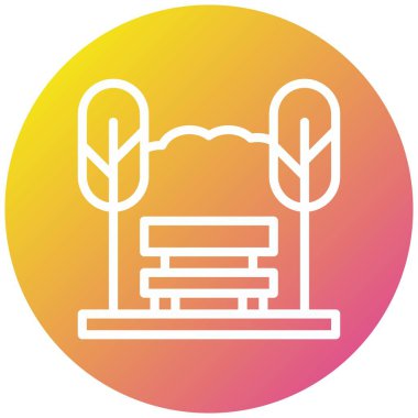 Bench Vektör Simgesi Tasarım İllüstrasyonu