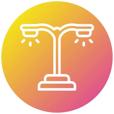 Sokak Işığı Vektör Simgesi Tasarımı Çizimi