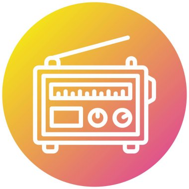Radyo Vektörü Simgesi Tasarım İllüstrasyonu