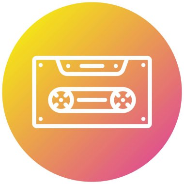 Kaset Vektör Simgesi Tasarım İllüstrasyonu