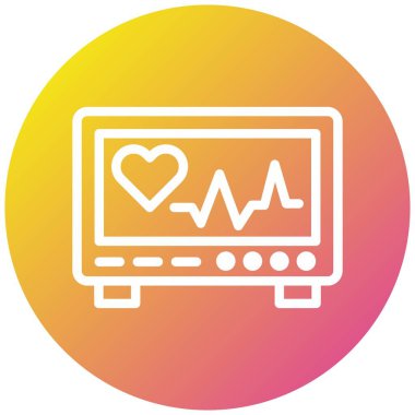 Kardiyogram Vektör Simgesi Tasarım İllüstrasyonu