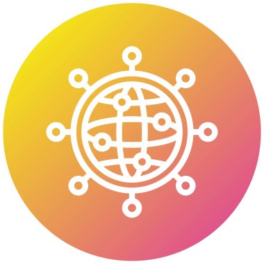 Ağ Vektörü Simgesi Tasarım İllüstrasyonu