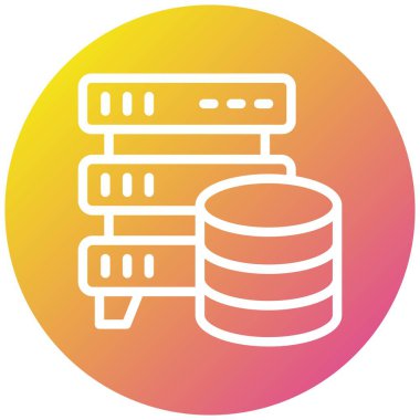 Veritabanı Depolama Vektörü Simgesi Tasarım İllüstrasyonu