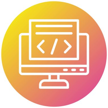 Kodlama Vektörü Simgesi Tasarım İllüstrasyonu