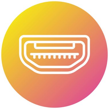 Usb Port Vektör Simgesi Tasarım İllüstrasyonu