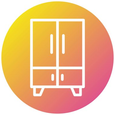 Dolap Vektörü Simgesi Tasarım İllüstrasyonu