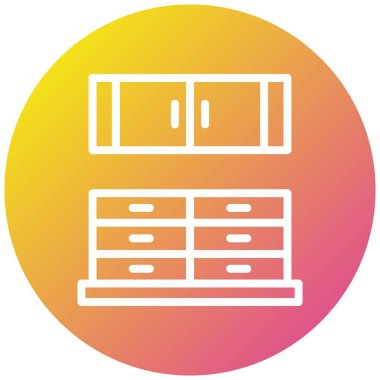 Mutfak Kabine Vektör Simgesi Tasarım İllüstrasyonu