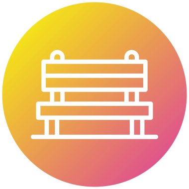 Bench Vektör Simgesi Tasarım İllüstrasyonu