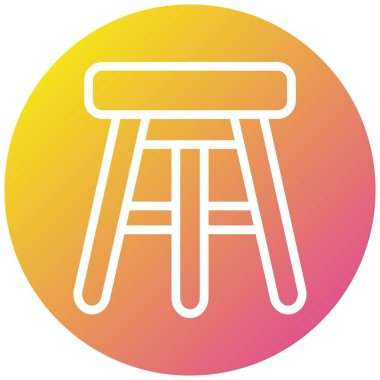 Bar Tabure Vektörü Simgesi Tasarım İllüstrasyonu