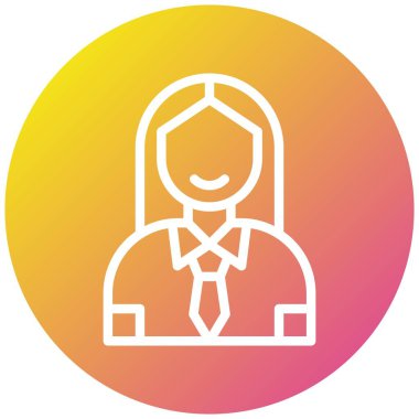 İş kadını Vektör Simgesi Tasarım İllüstrasyonu